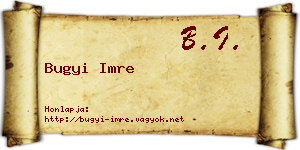 Bugyi Imre névjegykártya