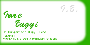 imre bugyi business card
